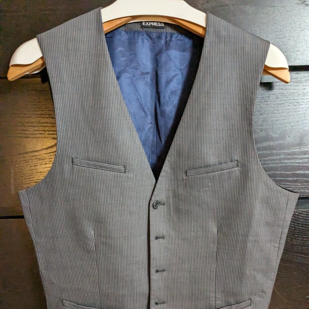 Grey Wool Vest - Express - Small
